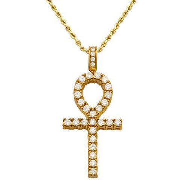 Diamond Ankh Pendant in 14k Yellow Gold 2.75 Ctw